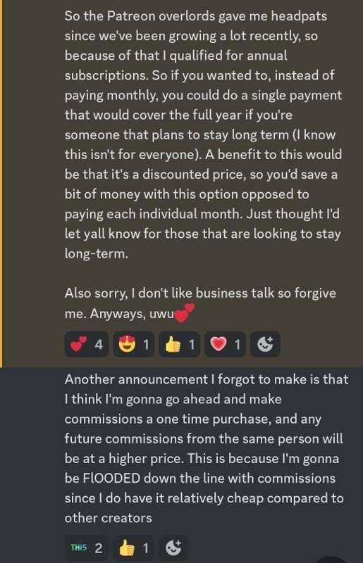 Annual subscriptions & commission update