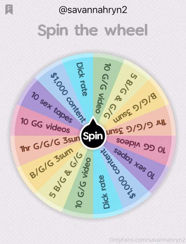 𝐋𝐄𝐓‘𝐒 𝐏𝐋𝐀𝐘 𝐀 𝐆𝐀𝐌𝐄! 💖🙊👅 Tip $9 for 2 spins OR $16 for 5 spins..