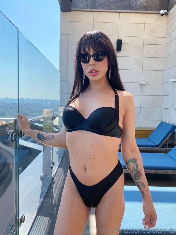 Maybe we should lie down on those deck chairs behind us to e..