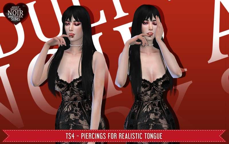 TS4 - Piercings for Realistic Tongue