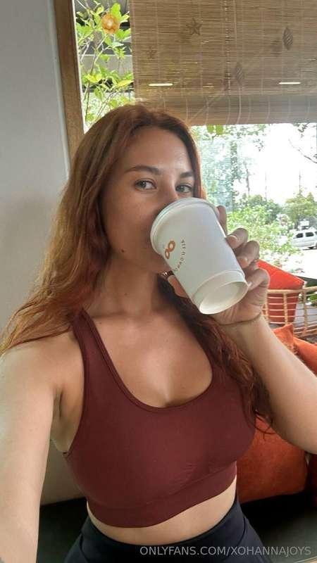 The secret to a good mood? A cup of coffee and a sincere smi..