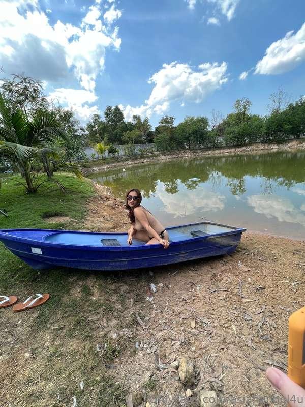 You and me, the two of us naked on a boat together....think ..