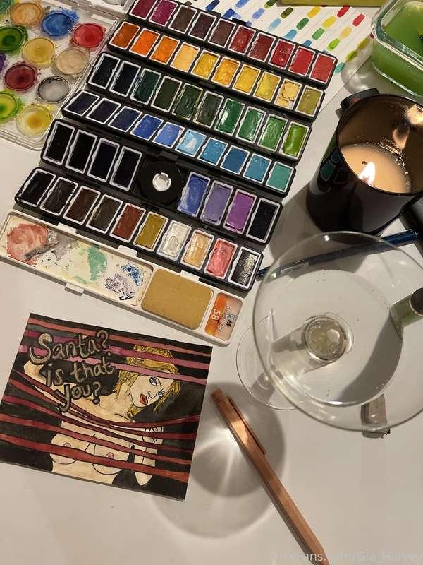 Sorry I’m MIA. Know that I’m painting Christmas cards with f..