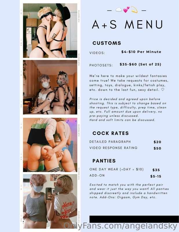 — Angel+Sky Services Menu —
(✨We’re pinning this to the top ..