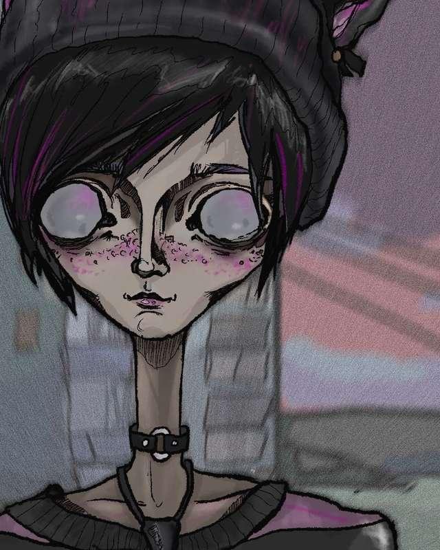 Preview of the new art in emo style💜

#fyp #drawing #sketch #art #artist #nonbinary #emo #emogirl
