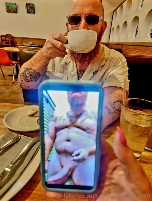 At breakfast...the morning after 🫣