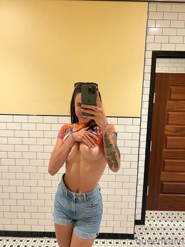 Picture me pulling you into a public bathroom to fuck becaus..