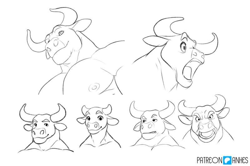 Bull faces (sketch)