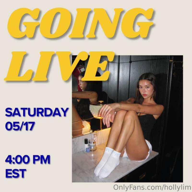 GOING LIVE ON SATURDAY AT 4:00 PM EST 