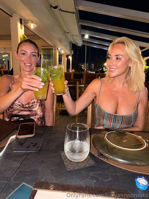 CREAM US UP 💦Cheers from us at the restaurant tonight guys 🥂