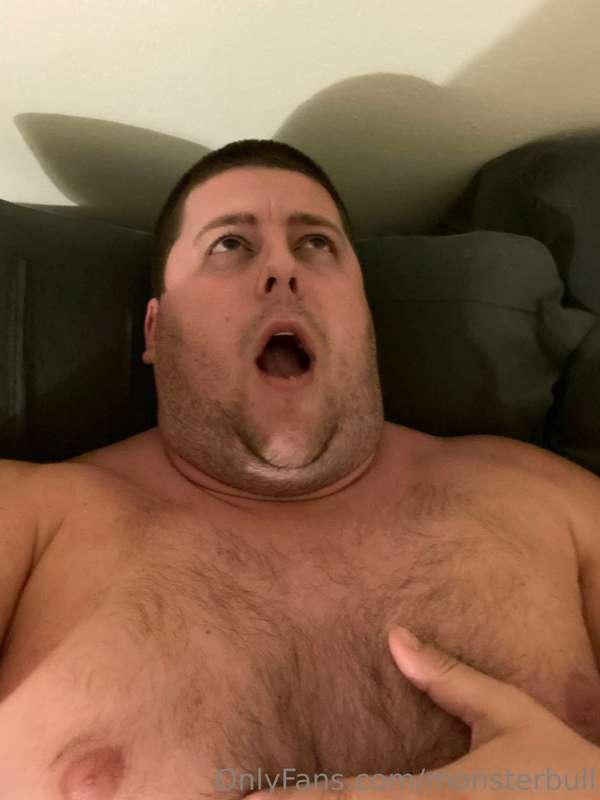 Greedy fat muscle hog ready to have food shoved down my thro..
