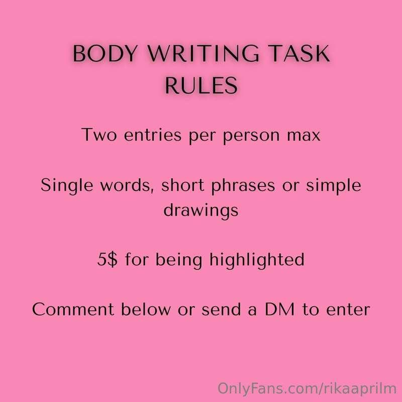 💖 Body Writing Task 💖

So one of the Final Week's Tasks is b..