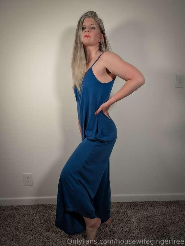 Wrapped in blue and nothing underneath 😏