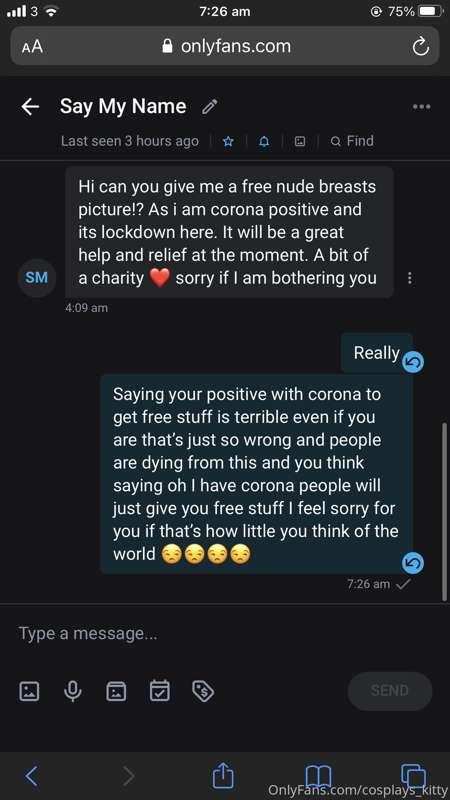 Saying you have corona virus to get free shit is appalling g..