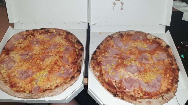 Before and after two pizzas 