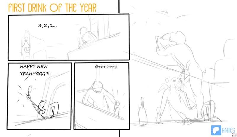 Welcome 2024 - big + lines + comic sketch