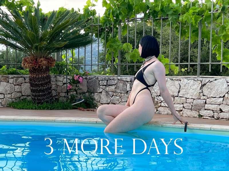 Only 3 more days and I am back! I hope you all are having a good time 😽

PS: I tried to make my ass bounce like on NSFW reddits but my booty needs to get bigger for that 😅🙈

#fyp #bdsm #slave #training #fuckdoll #pool