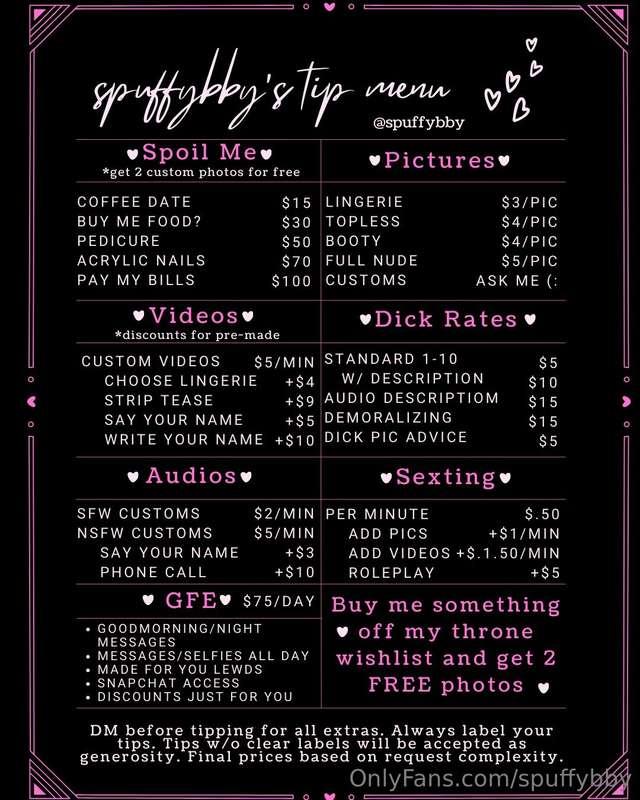 new menu💗
