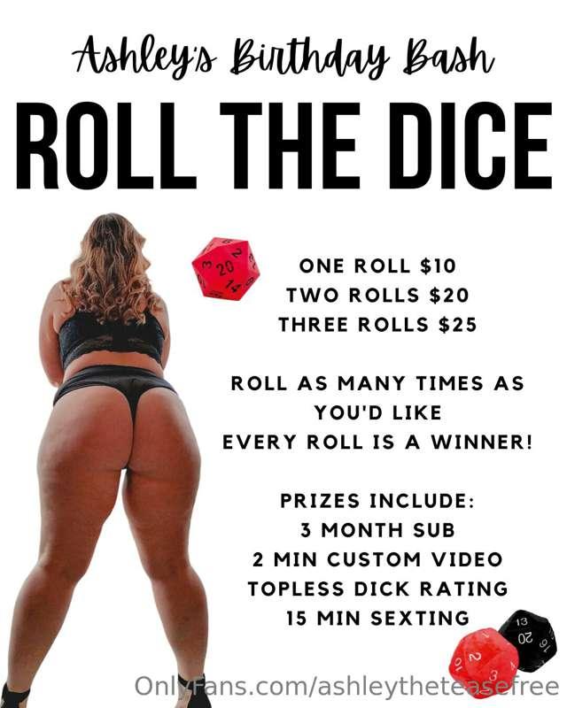 ✨ ROLL THE DICE ✨
Feeling lucky? Roll the 20 sided dice and ..
