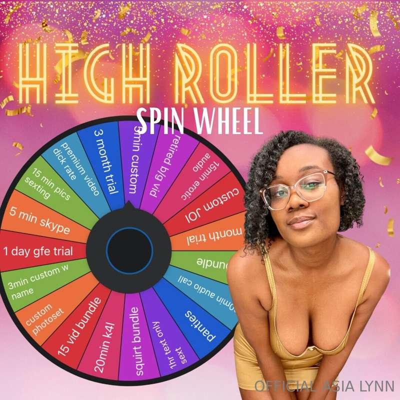 spin my HIGH ROLLER WHEEL and try your luck w me! 🥰 you’ll *..