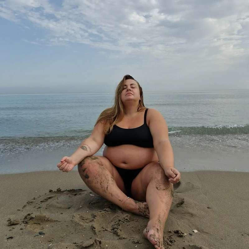 morning exercise by the sea