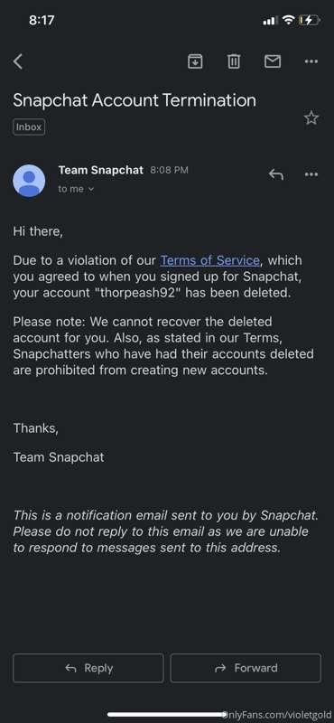 Of course, someone had my Snapchat deleted. Years of photos ..