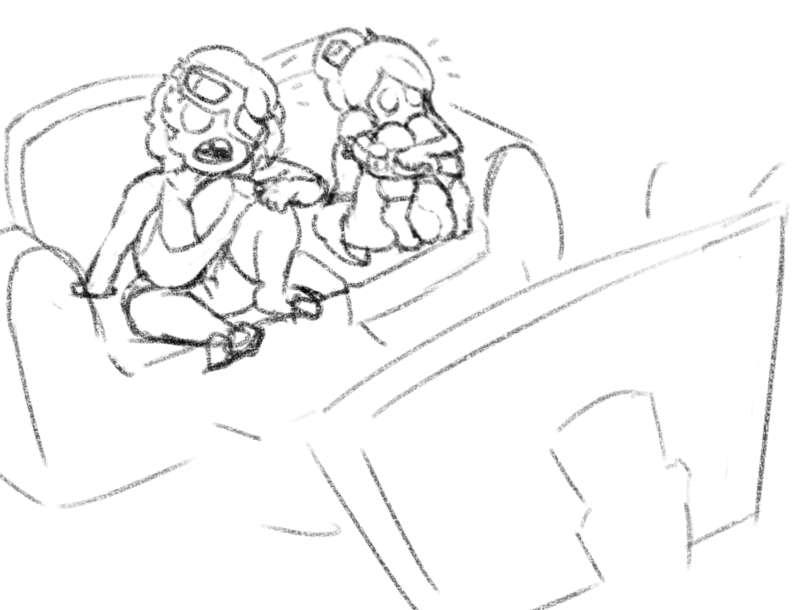 The goof balls watchin a movie