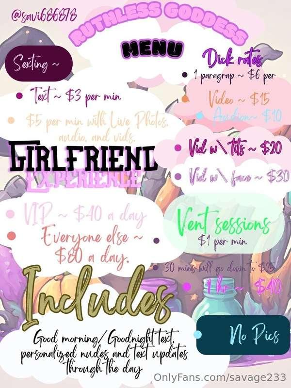Things I offer, if y’all want me to get on live y’all gotta ..