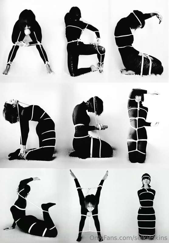 My progress on the human alphabet in shibari self ties 