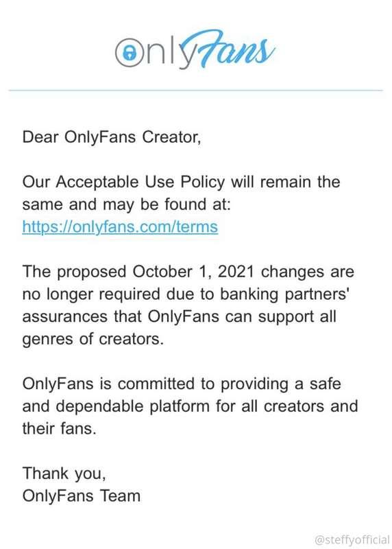 En resumen Onlyfans seguirá permitiendo contenido sexualment..