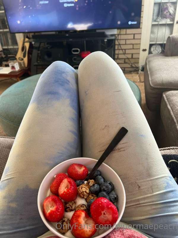 Did some cleaning and yard work, now I am having breakfast! ..