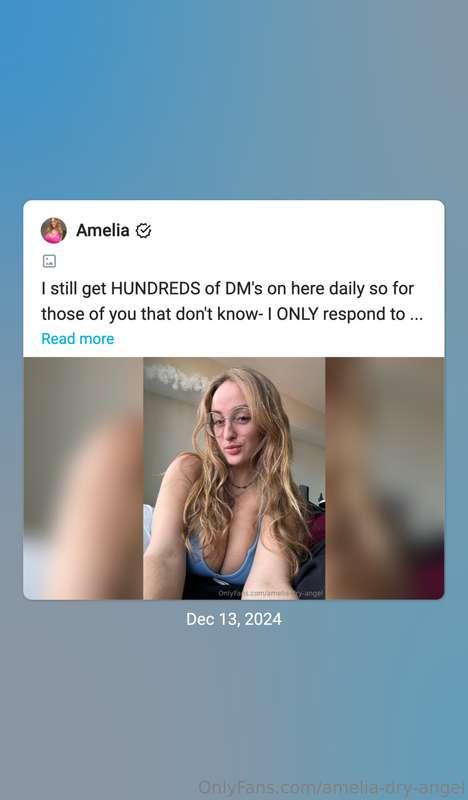 I get so many DM's on here, but I only respond on @amelia-we..