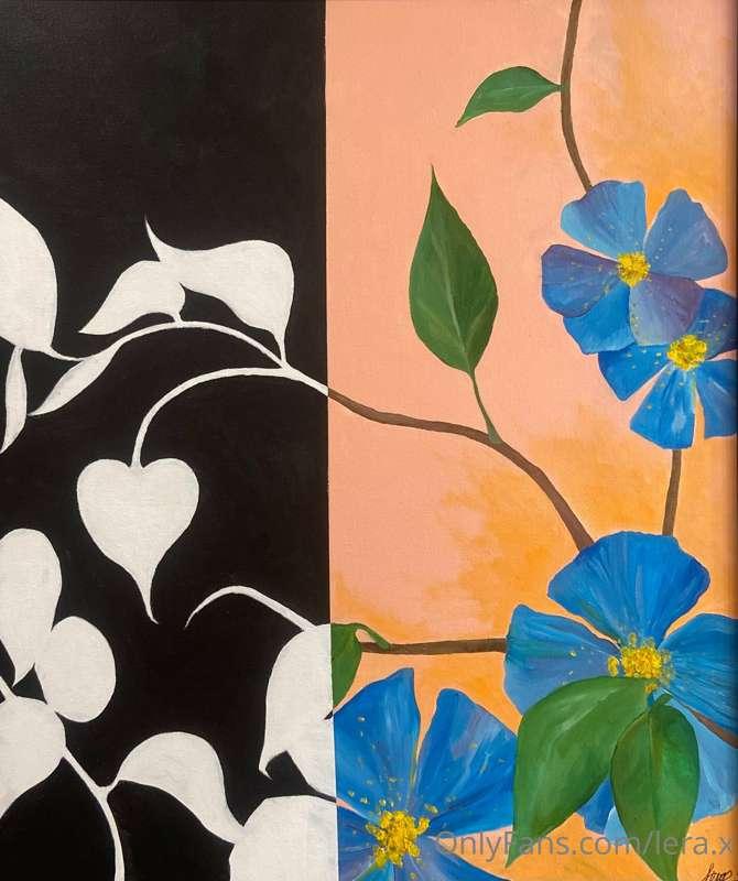 New Art Piece 🌼 & me! 🌞 
Material: acrylic paint on canvas. ..