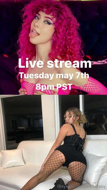 Live stream tomorrow 8pm pst 😍