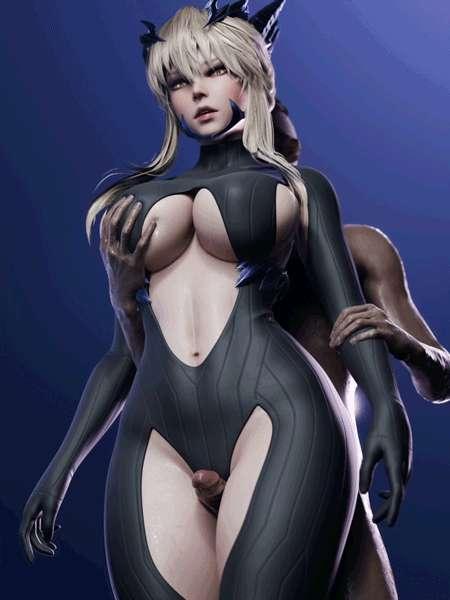 Animation - Artoria Lancer Alter Thighjob