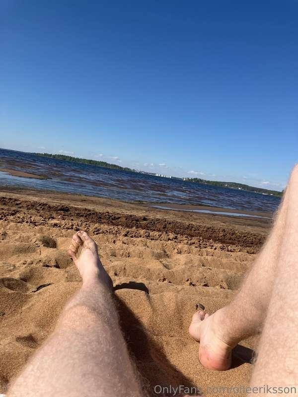 Enjoying a slow day at the beach