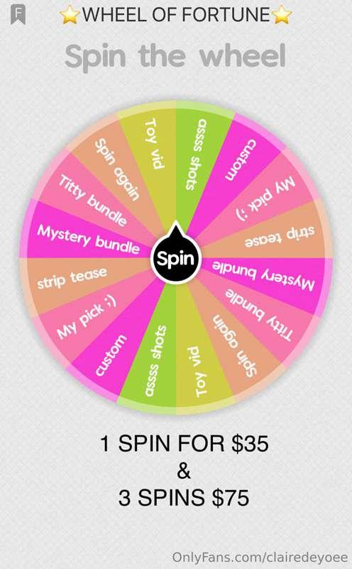 $35 to spin the wheel 🔞🐱