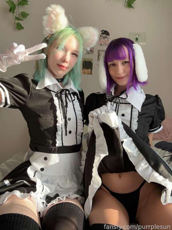 Hey here! Lovely maids are here. We'll definitely help you clean your house🤫🤭 Nekogirl @lilicapie 🩶

#fyp #petplay #gg #smalltits #topless #petite #maid #nude #lewd #girls
