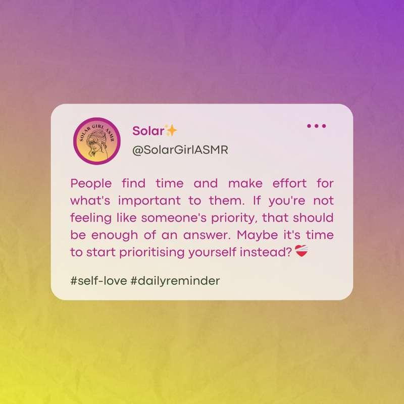 Time to finally start prioritising yourself ❤️‍🩹
