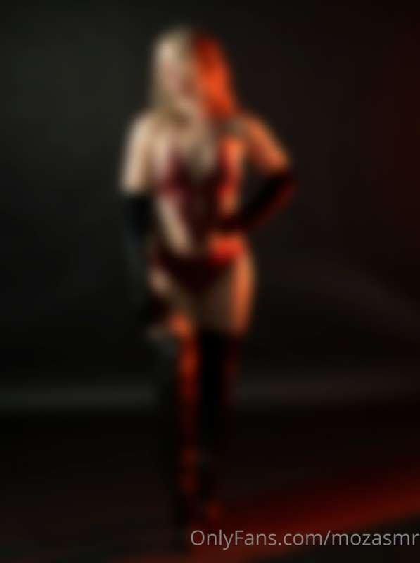 Black Satin Gloves and Red Lingerie….