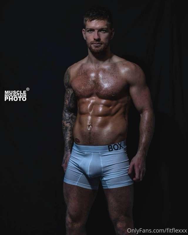 Sweat dripping down my abs