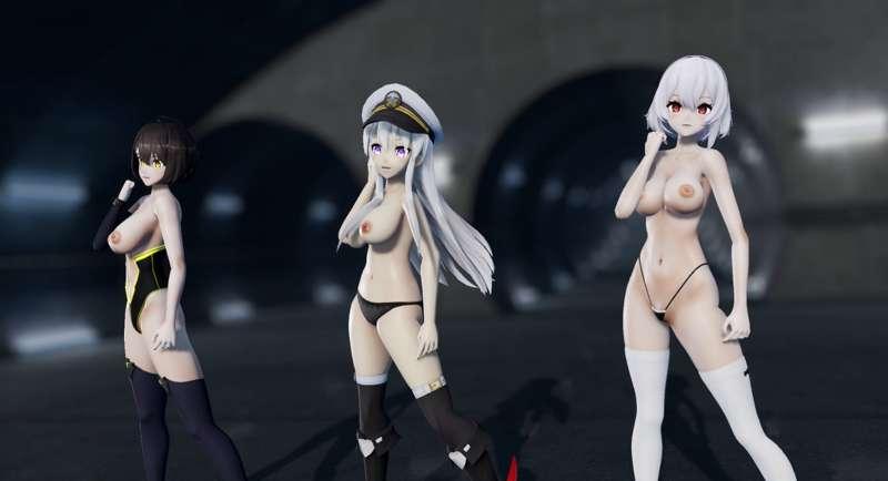 4K UHD 【MMD R-18】 IA Conqueror - Sirius, Louis, Baltimore ◈ MMD Azur Lane