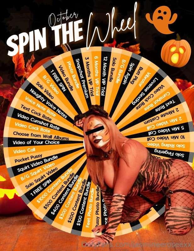 October Spin The Wheel! 🎃Only treats, no tricks 😜Spin to win..