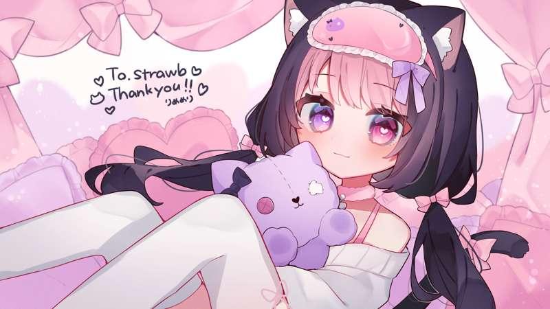 ♡ cuddly strawb art ♡ [wallpaper sized] [multiple files] [HD]