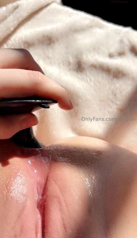The moment before pulling out a really big plug out of my as..