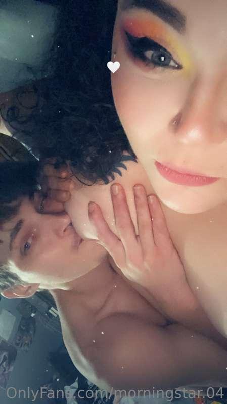 Sucking on Mommies titty!