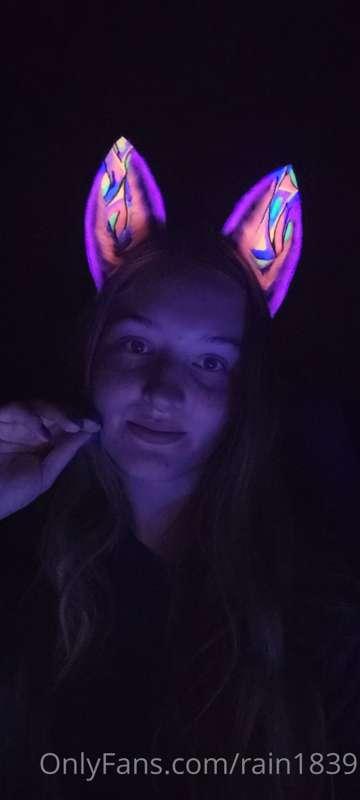 Look at these ears I made!!! They glow under black light and..
