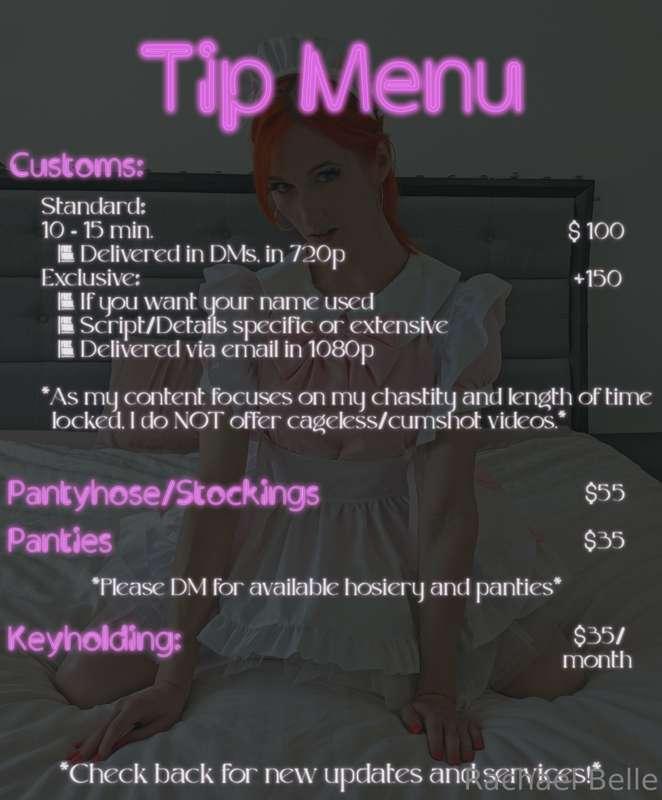 UPDATED TIP MENU!
*Everyone with 'Renew' set to 'ON' will ge..