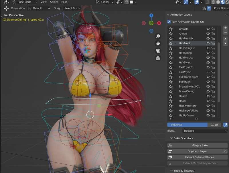 Blender Animation File - Daemon Girl Dance/Halloween Table Sex