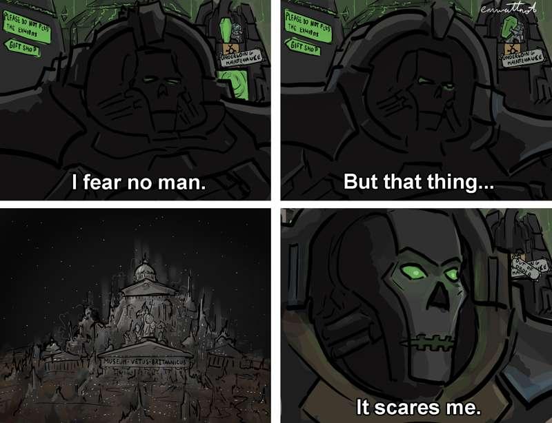 40k - "One shudders to imagine what inhuman collections lie beneath those vaults... what dreams of chronic and sustained Kleptomania..."